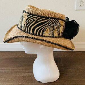 Women\'s Cream Western Hat with Braided Band Reminton Size 7 Creme Braided Cowboy Hat – Coastal Cowgirls main image 2